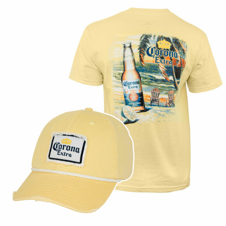 Corona Extra Yellow Hat and T-Shirt Bundle